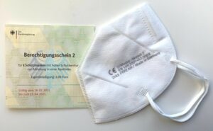 FFP2 Maske mit Berechtigungsschein