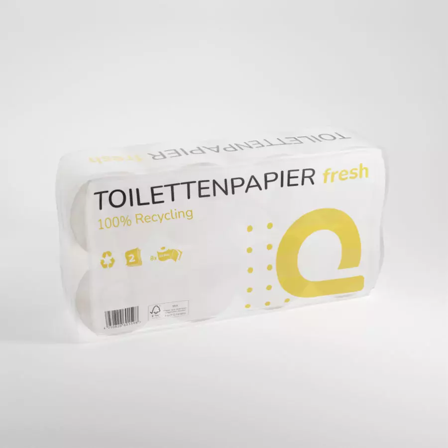 Toilettenpapier Kleinrolle, 2-lagig, 250 Blatt, Recycling (64 Rollen/Karton)